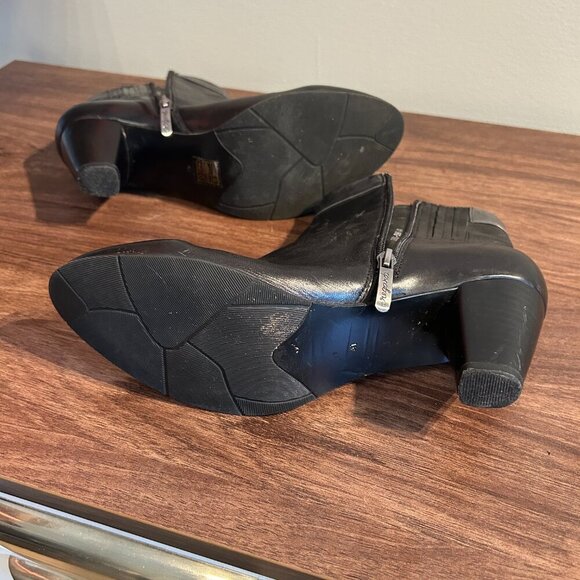 Regarde-Le-Ciel Womens Boot Sz 41 9.5 Black Leather Bootie Block Heel Ankle - Picture 9 of 12